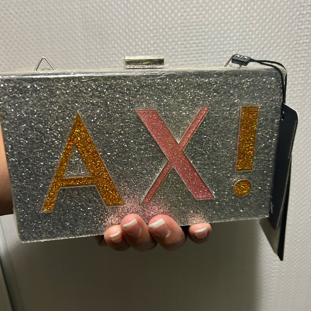 Armani AX acrylic clutch runway collection
